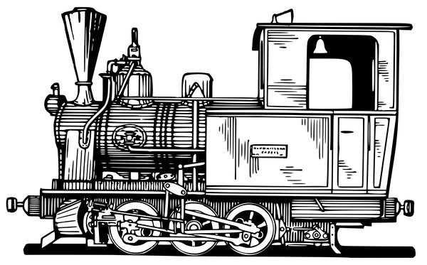 Oude Stoom Trein Gedetailleerd coloring page for children