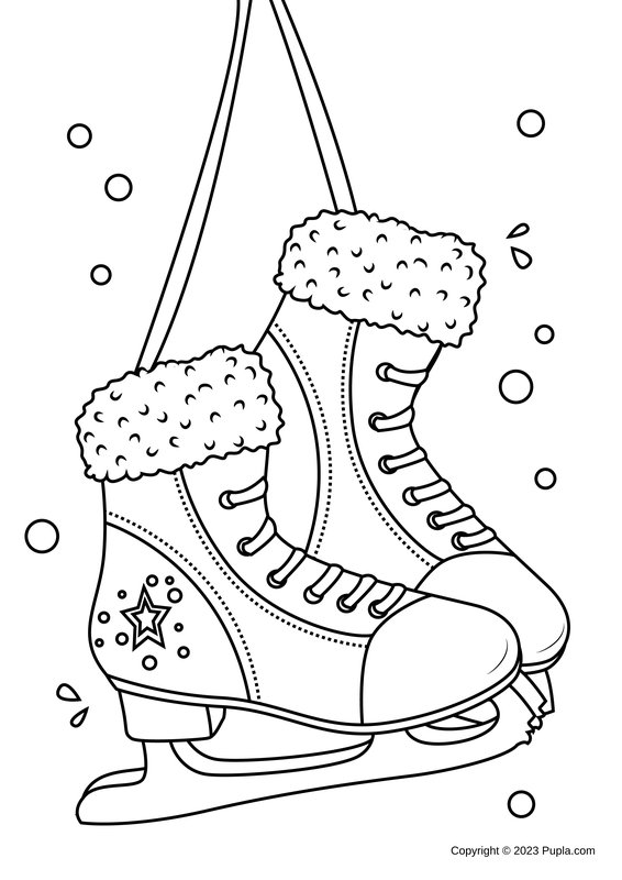 Paar Schaatsen coloring page for children