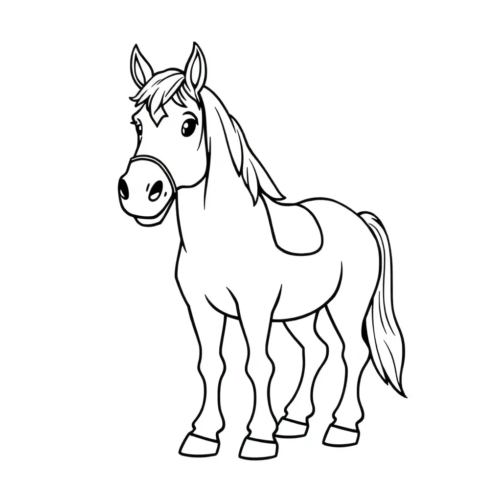Paard Boerderij Veulen Natuur Creatief coloring page for children