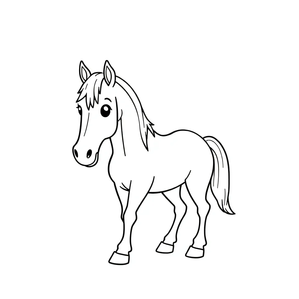 Paard Boerderij Veulen Natuur Creatief coloring page for children
