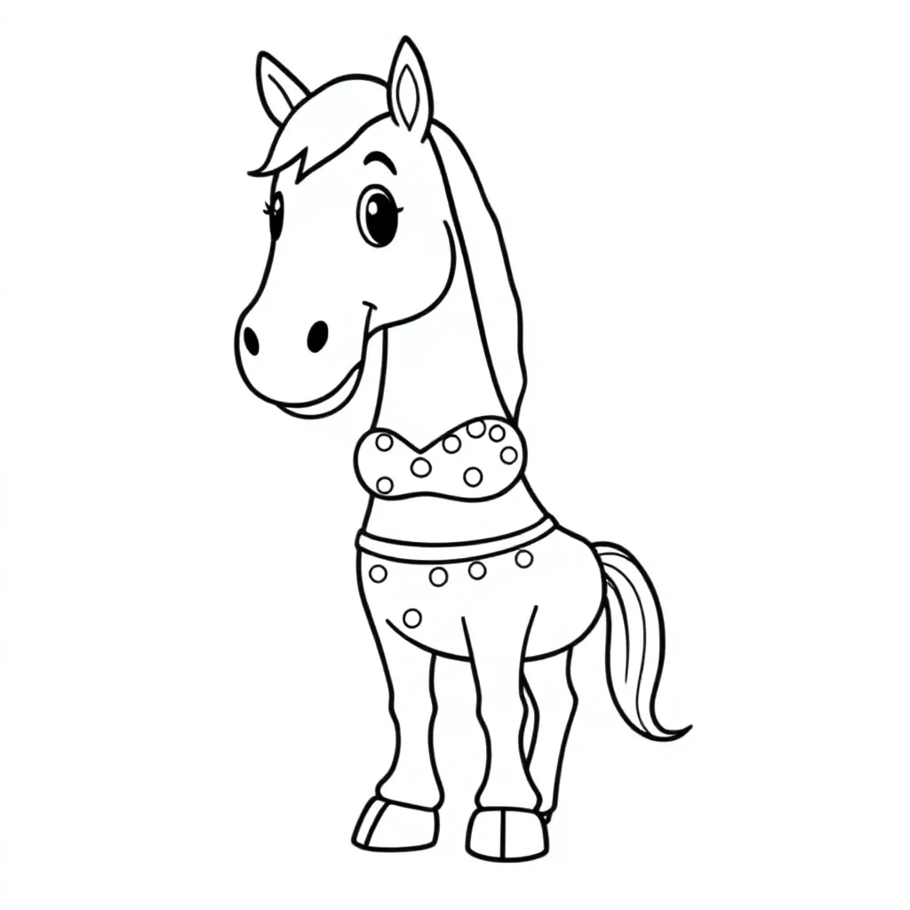 Paard Die Een Bikini Draagt coloring page for children