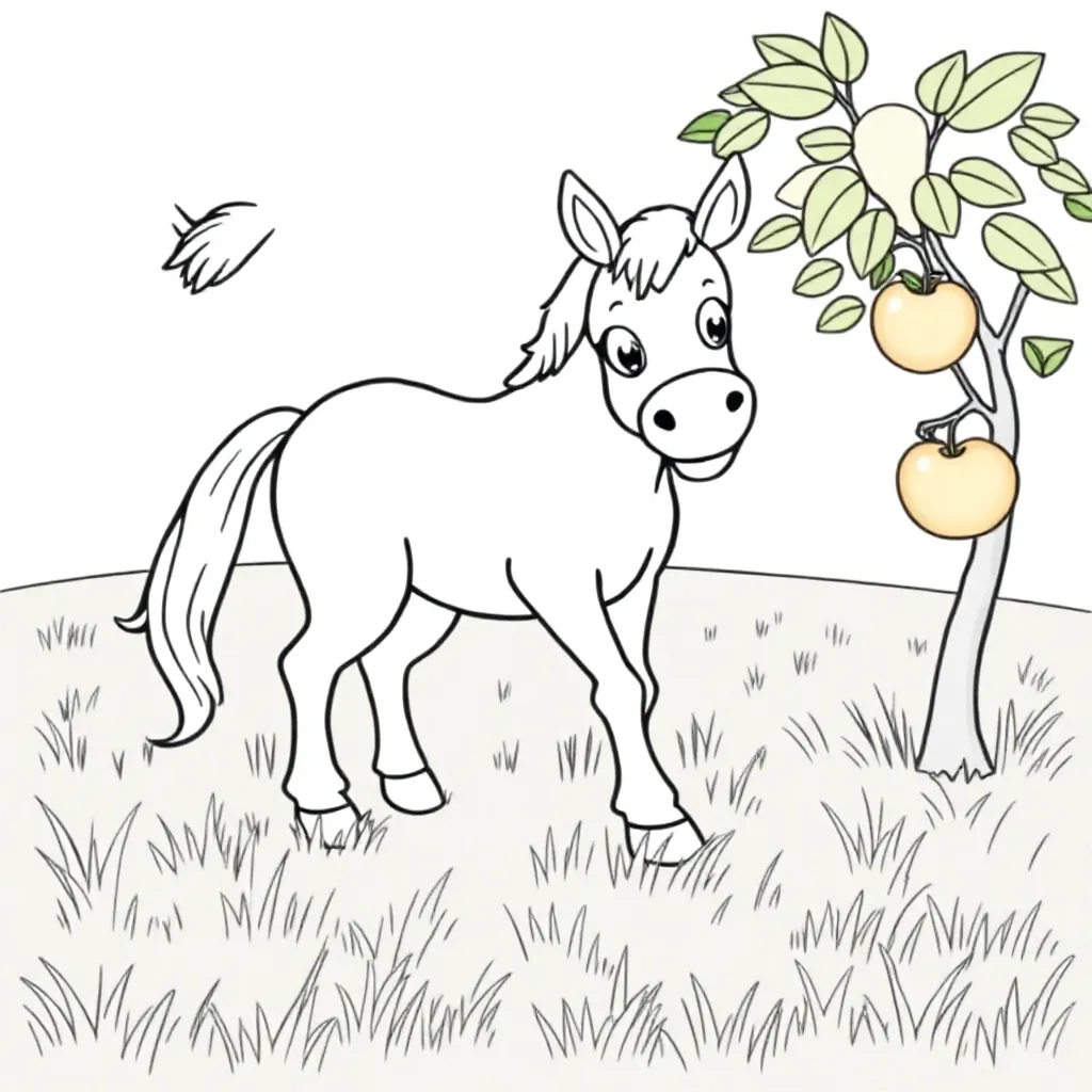 Paard coloring page for children