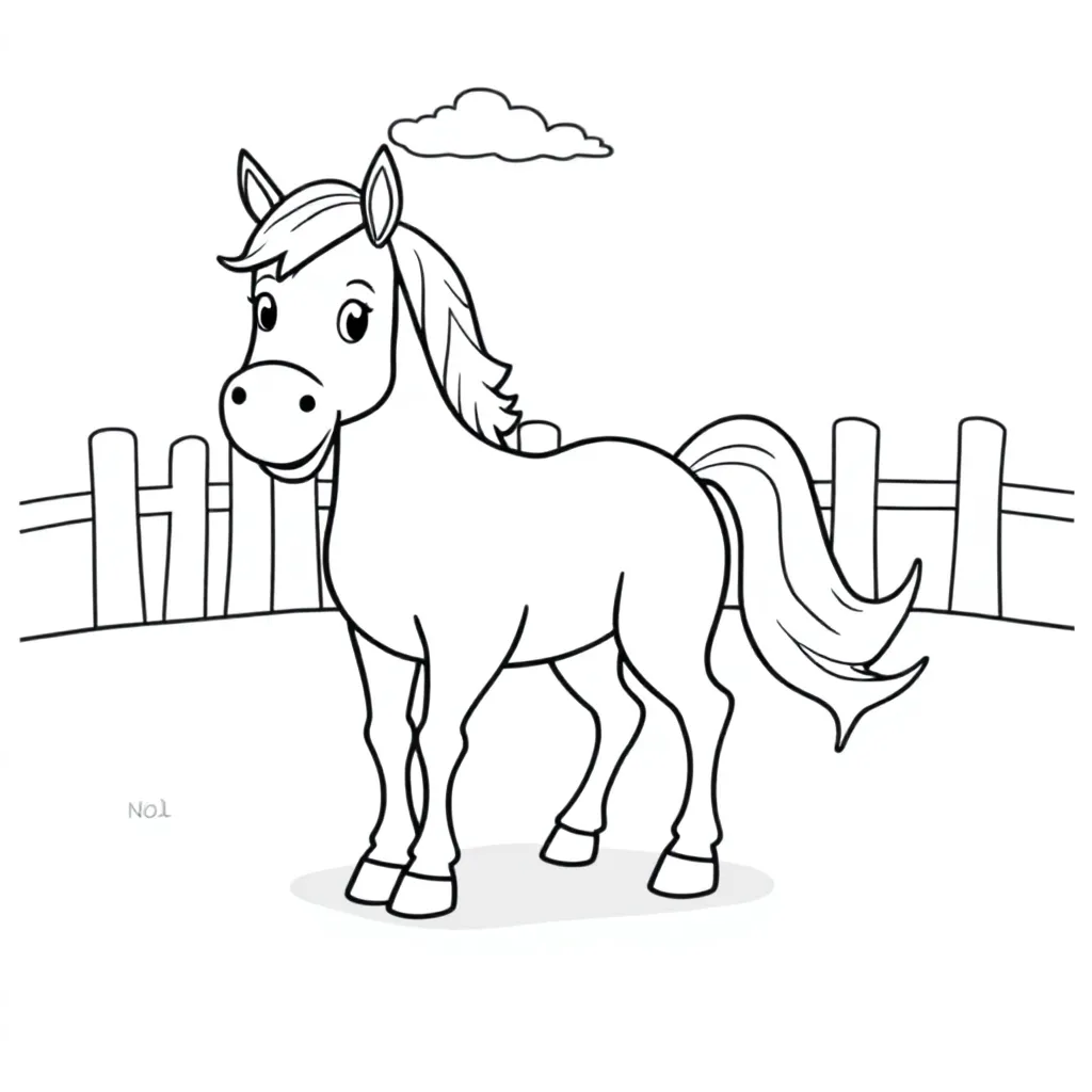 Paard coloring page for children