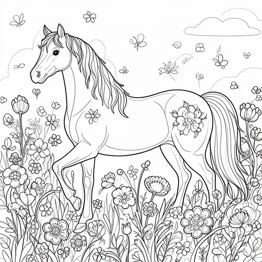 Paard kleurplaat voor kinderen