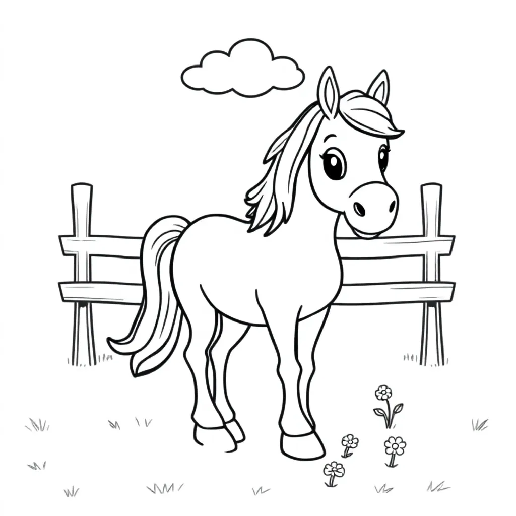 Paard kleurplaat voor kinderen