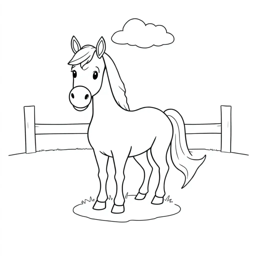 Paard kleurplaat voor kinderen