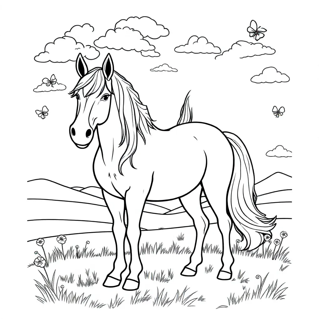 Paard coloring page for children
