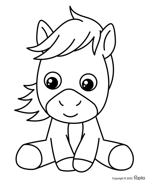 Paard Makkelijk Schattig coloring page for children