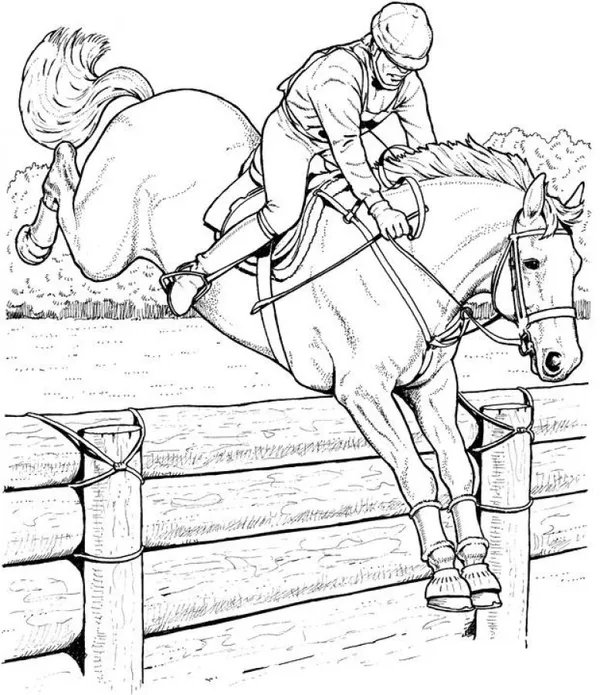 Paard Springend coloring page for children