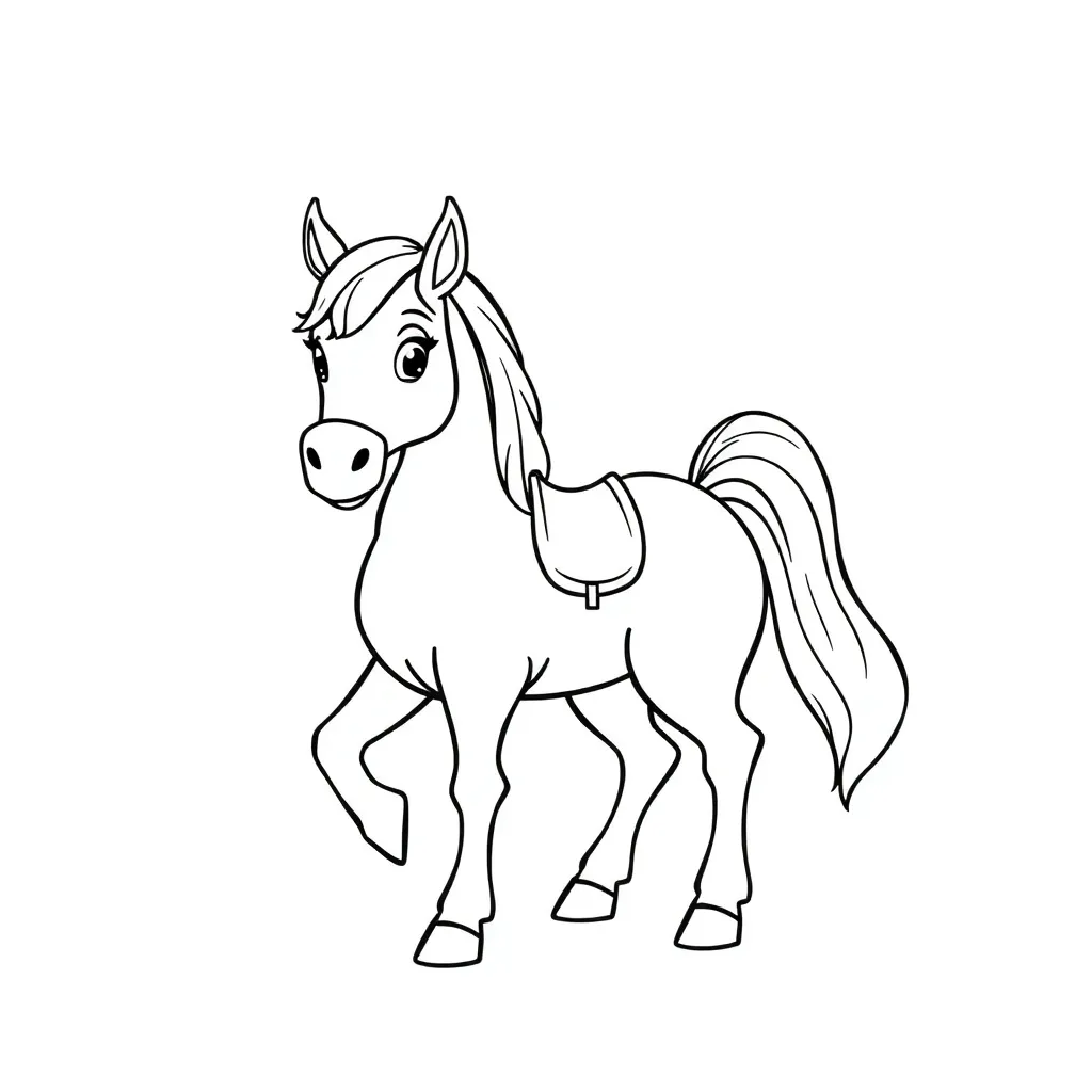 Paard Veulen Boerderij Natuur Creatief coloring page for children