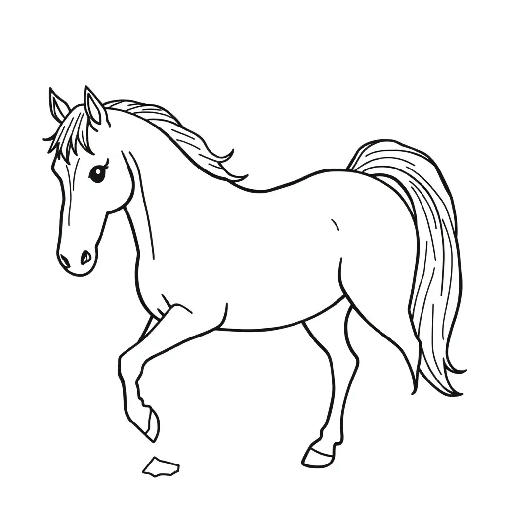 Paard Veulen Boerderij Natuur Creatief coloring page for children