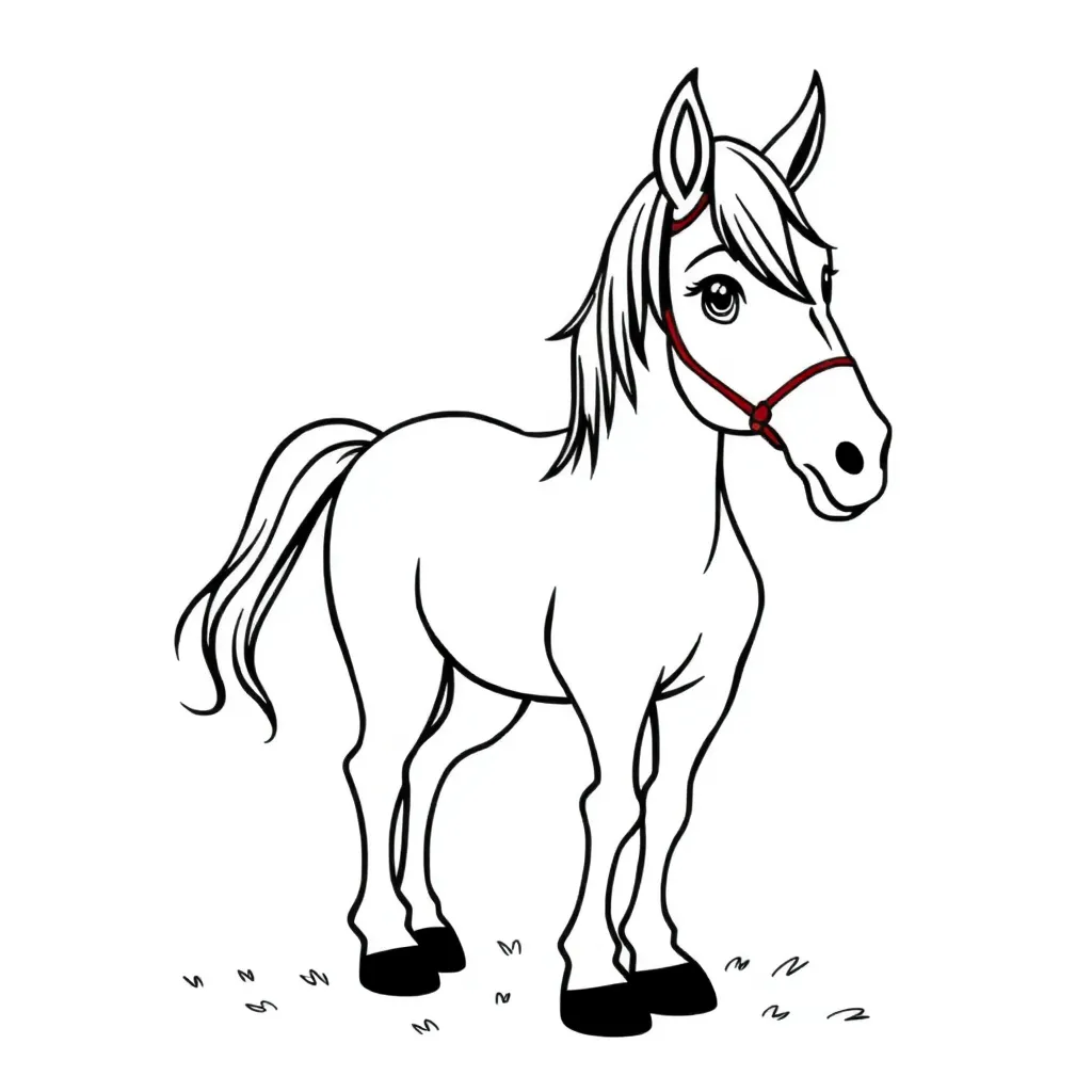 Paard Veulen Boerderij Natuur Dieren coloring page for children