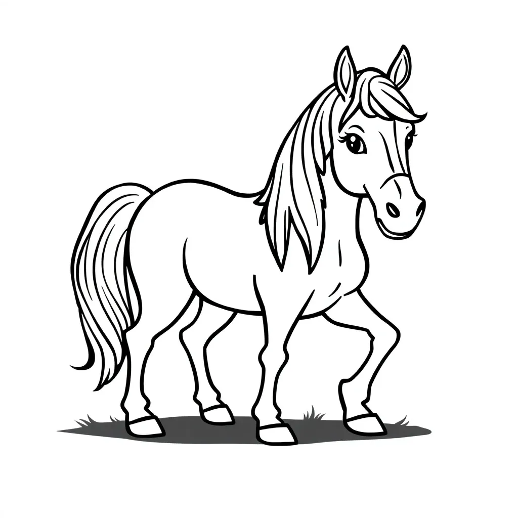 Paard Veulen Boerderij Natuur Dieren coloring page for children