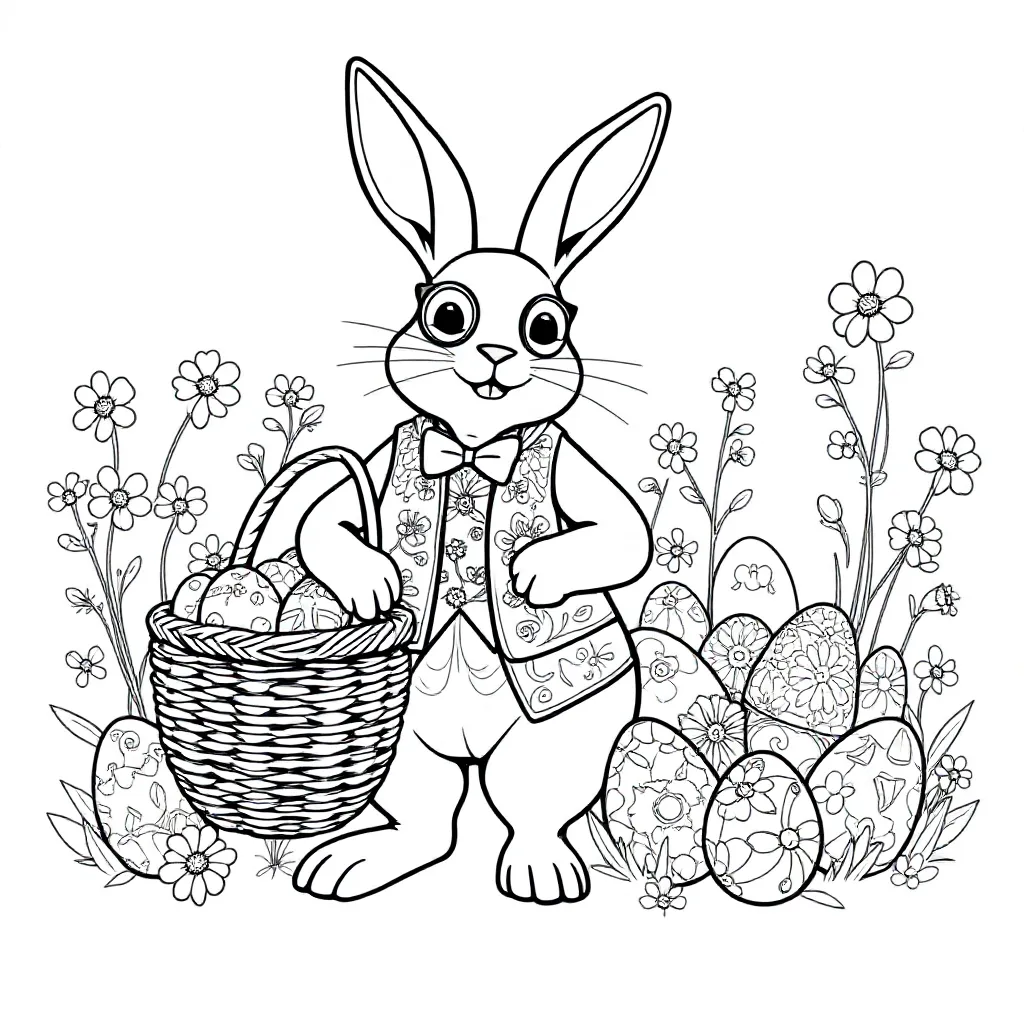 Paashaas coloring page for children
