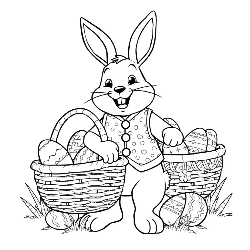 Paaskonijntje coloring page for children