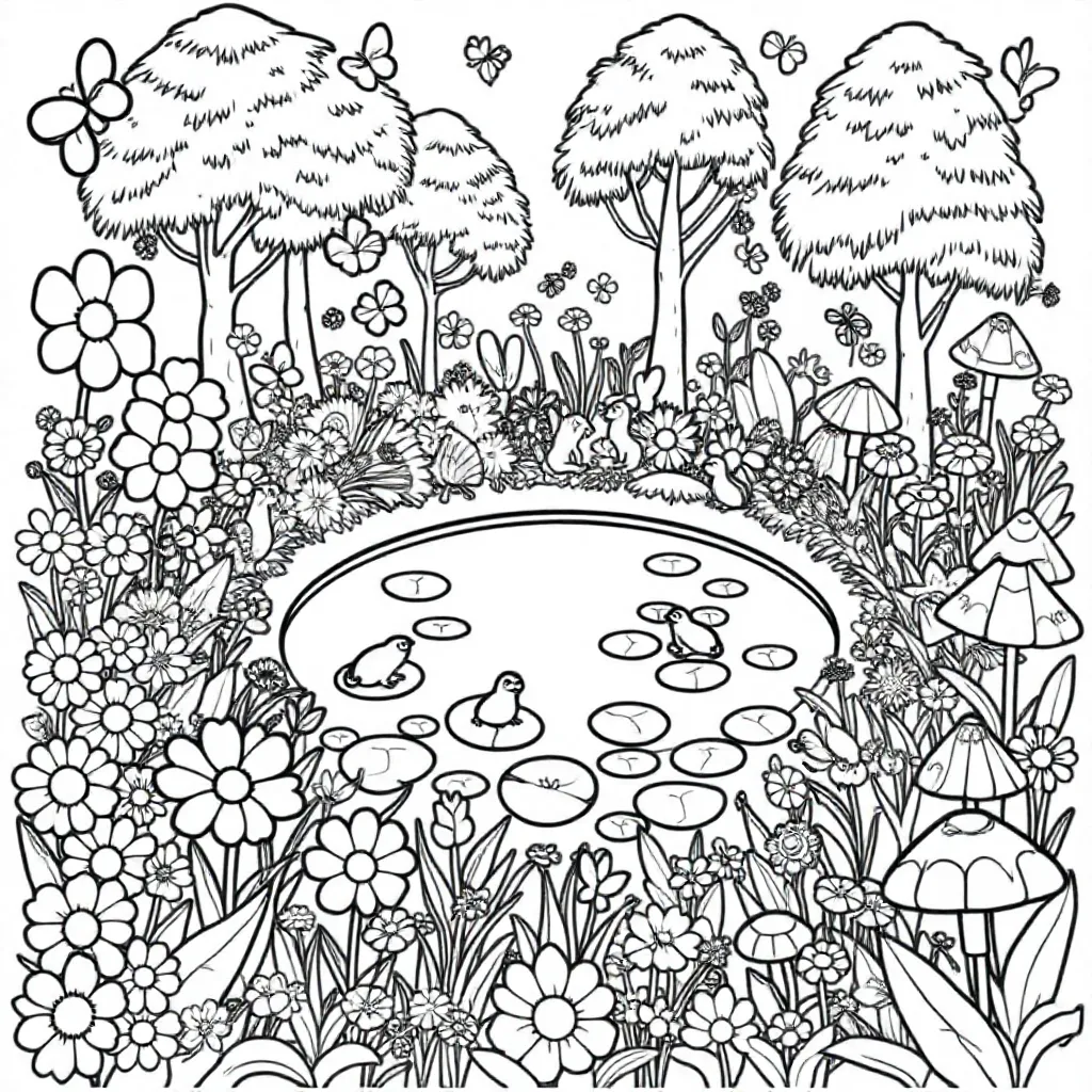 Feuille de coloriage Champignon gratuit pour enfants