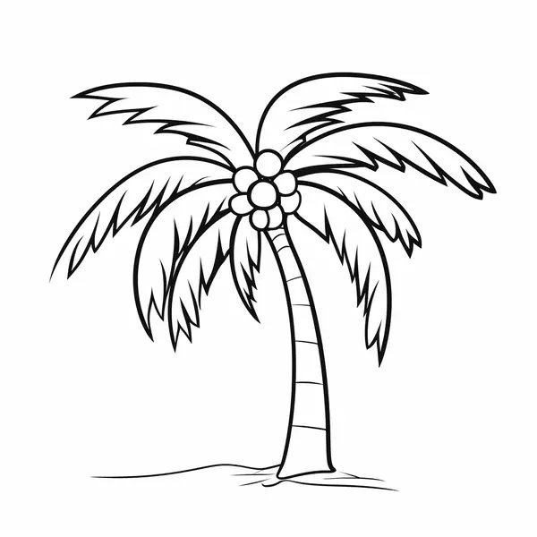 Palmera sencilla coloring page for children
