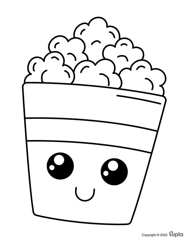 Palomitas Kawaii Faciles Y Bonitas coloring page for children