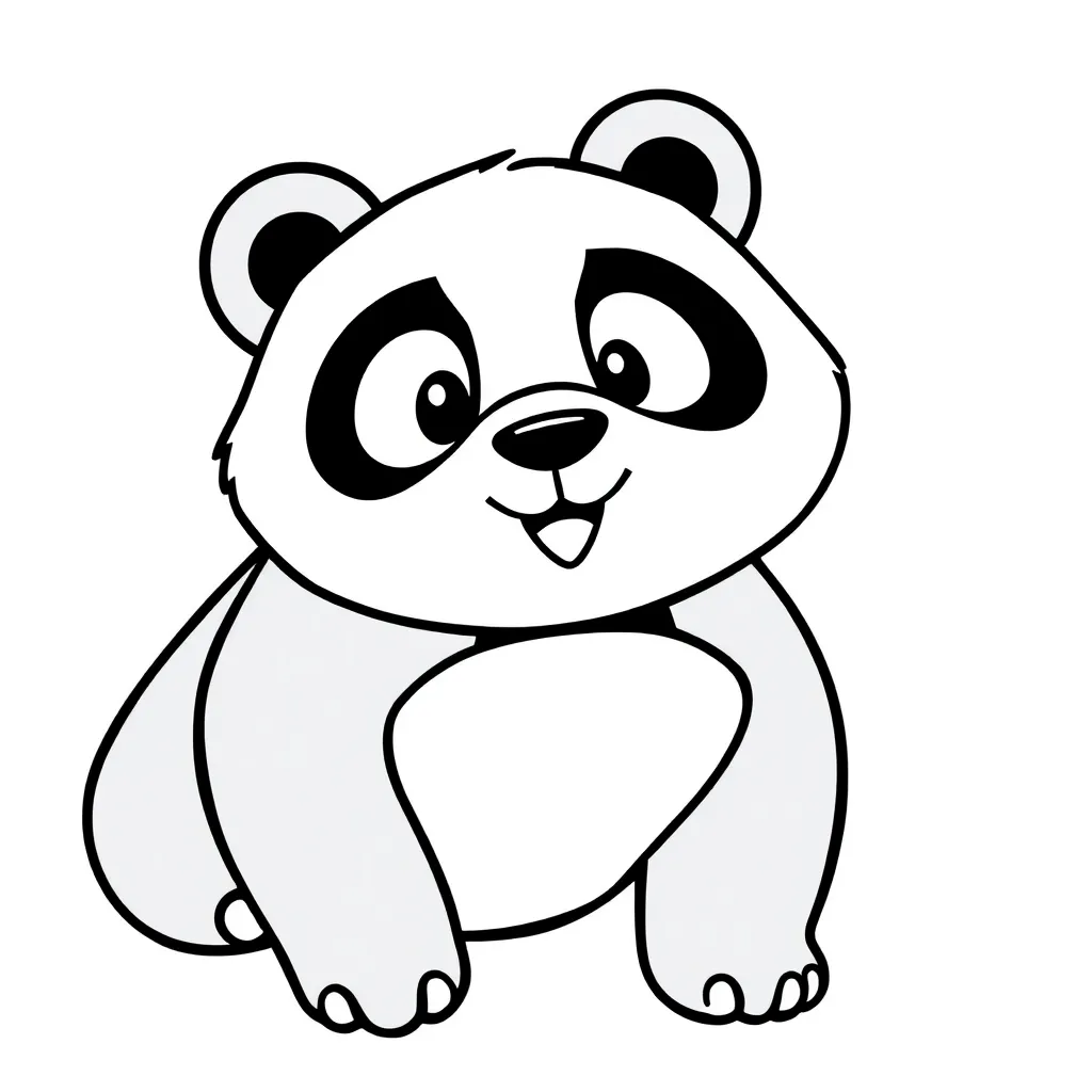Free Panda Bear Coloring Page Cute Black and White Nature Coloring Page for