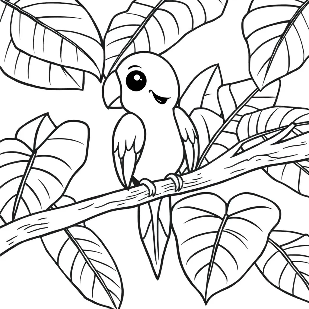 papegaai coloring page for children