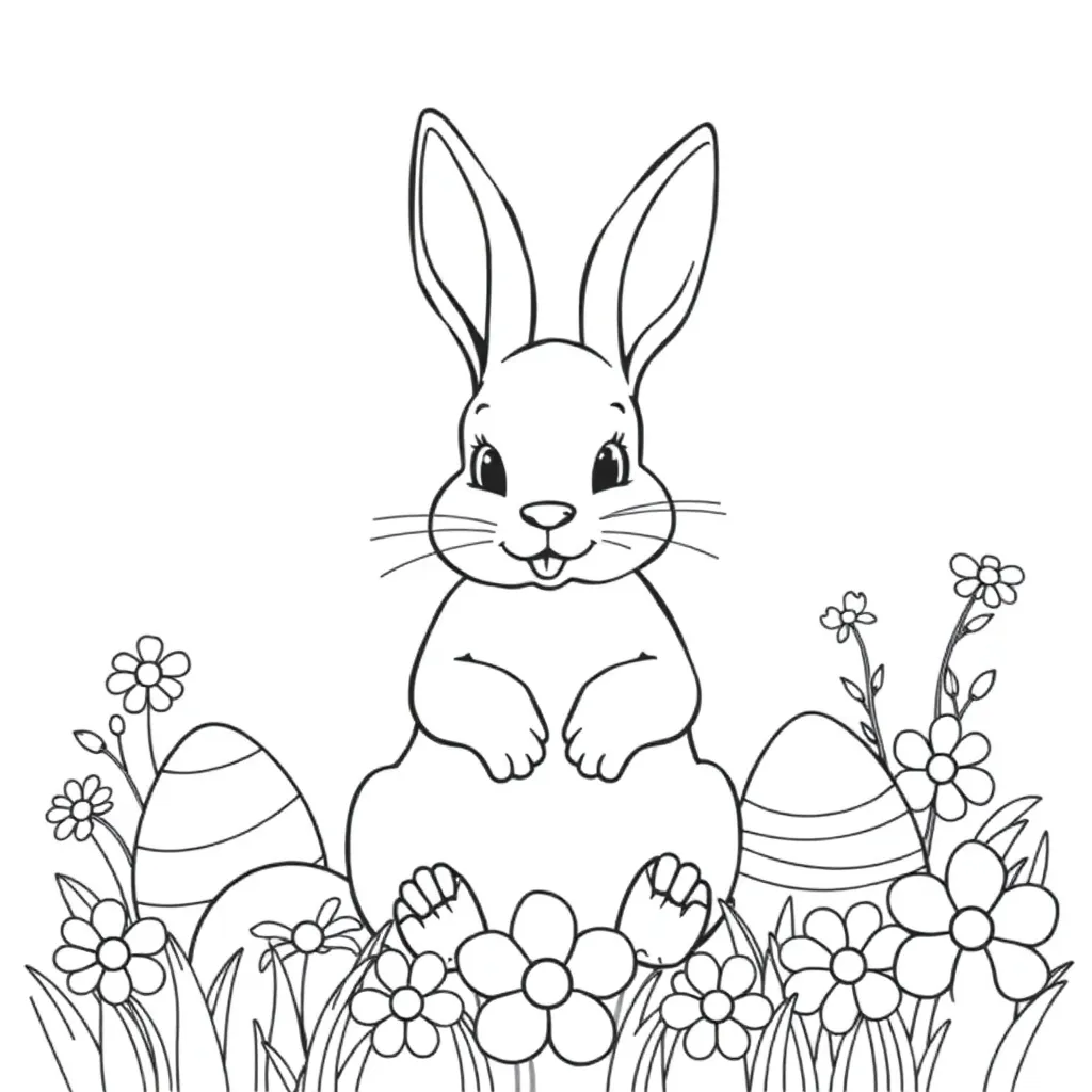 Pasen Eieren Kuikens Lente Voorjaar coloring page for children