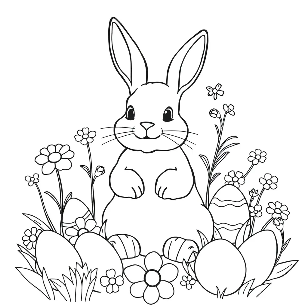 Pasen Eieren Lente Kuiken Voorjaar coloring page for children