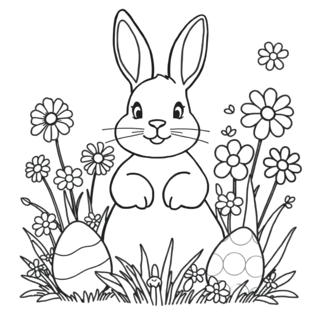 Pasen Lente Eieren Kuikens Voorjaar coloring page for children