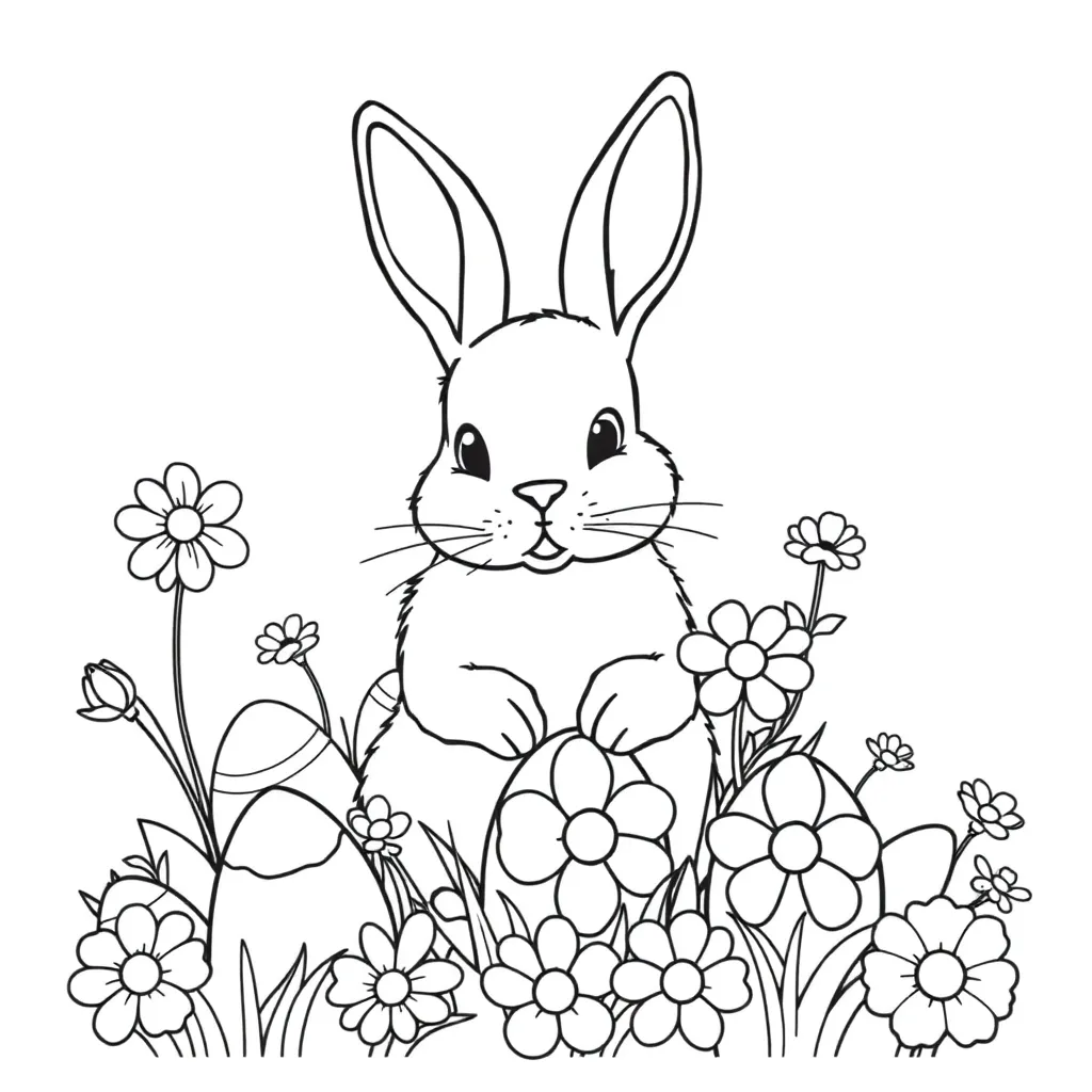 Pasen Lente Eieren Kuikens Voorjaar coloring page for children