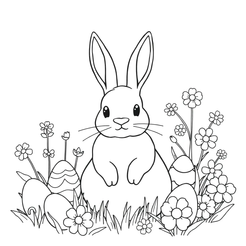 Pasen Lente Eieren Kuikens Voorjaar coloring page for children