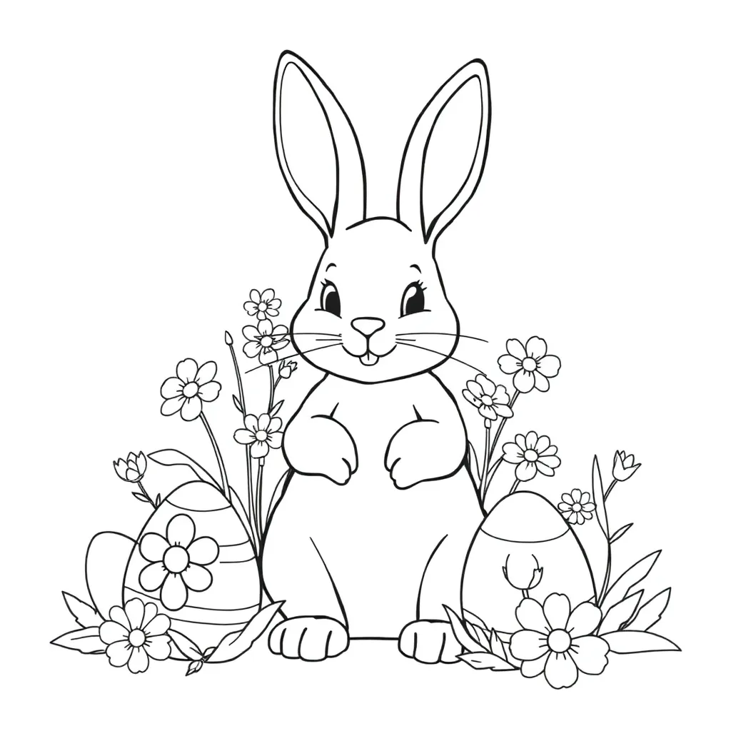 Pasen Lente Eieren Kuikens Voorjaar coloring page for children