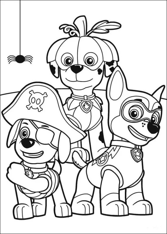 Pat Patrouille Halloween coloring page for children