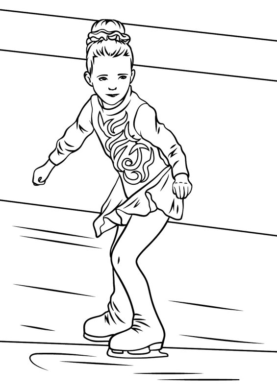 Patinaje Sobre Hielo En Invierno coloring page for children