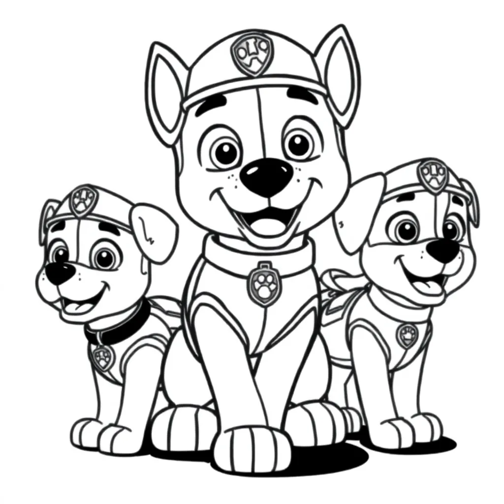 Paw Patrol Helden Avontuur Kindertekening Rescue coloring page for children
