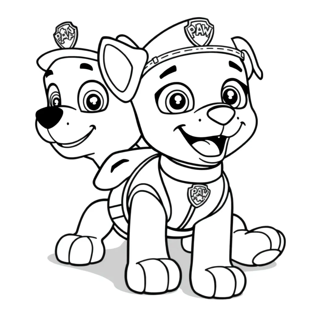 Paw Patrol Helden Reddingsteam Avontuur Kindvriendelijk coloring page for children