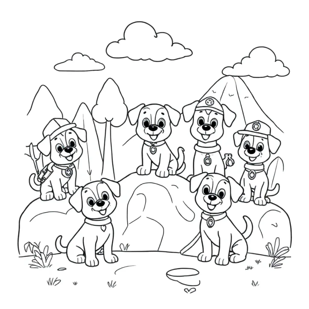 Paw Patrol coloring page for children