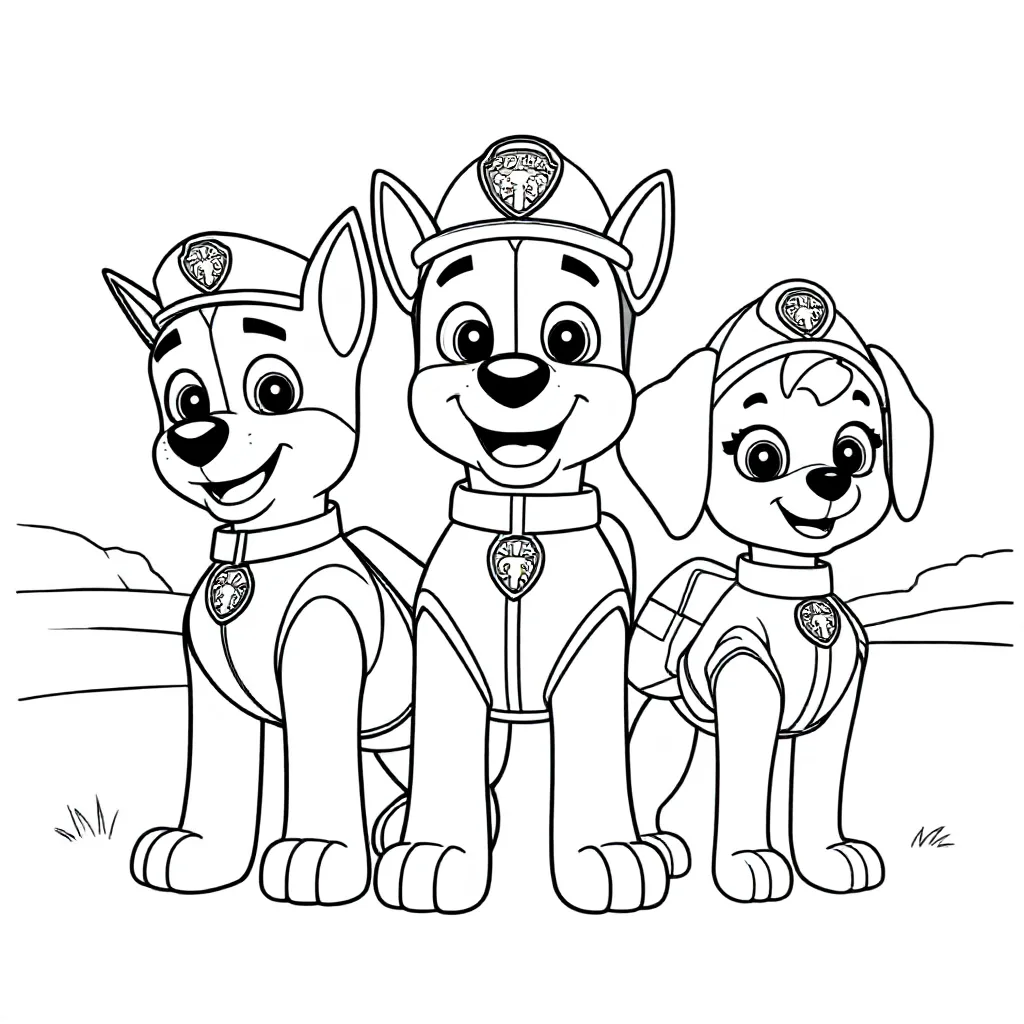 Paw Patrol coloring page for children