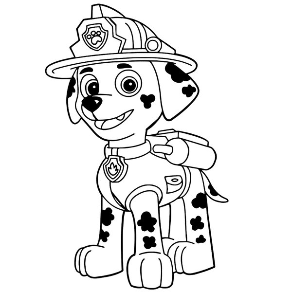 Paw Patrol Marshall coloring page for children