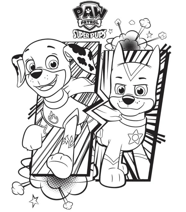 PAW Patrol Super Welpen coloring page for children