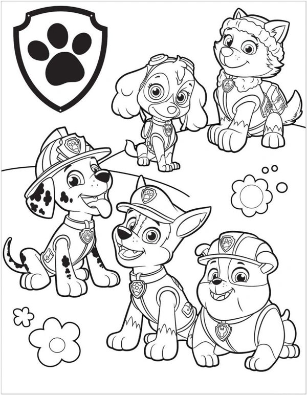 PAW Patrol Team coloring page for children