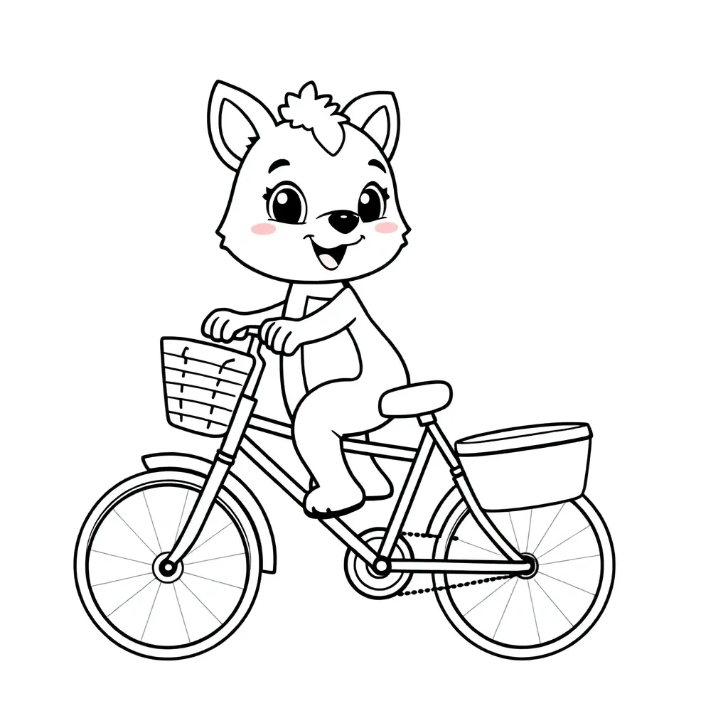 Peppa Fiets Vrolijk Kinderen Avontuur coloring page for children