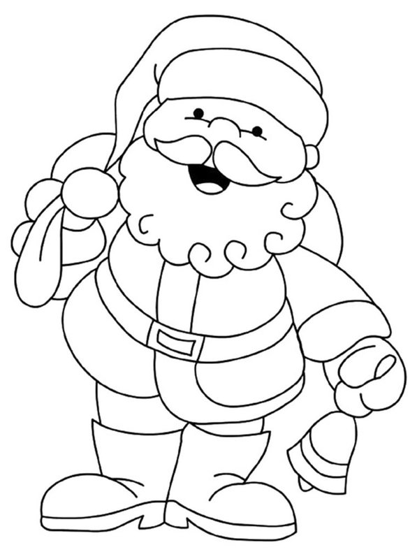 Pere Noel Avec Cloche coloring page for children
