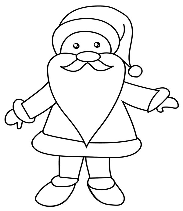 Pere Noel Simple coloring page for children
