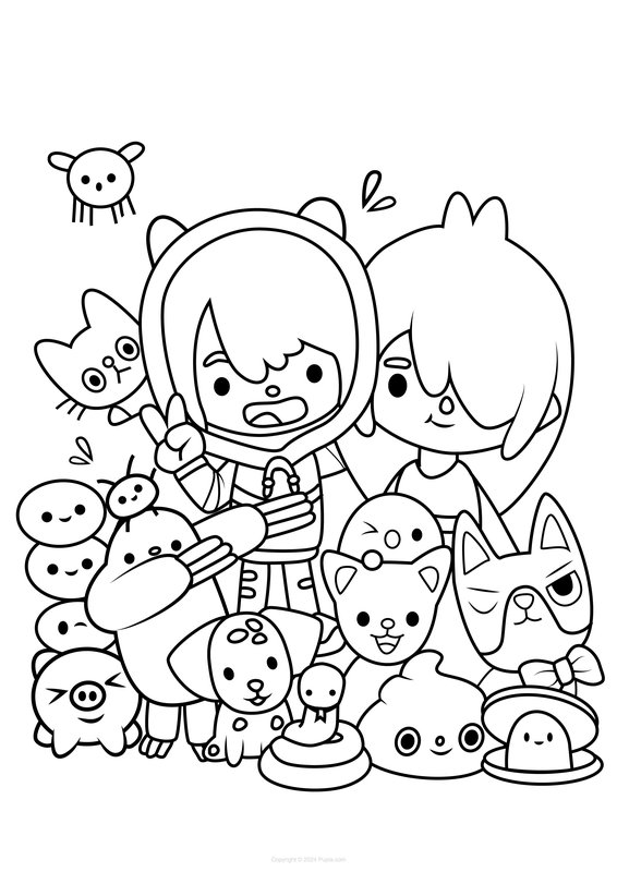 Personnages de Toca Boca coloring page for children