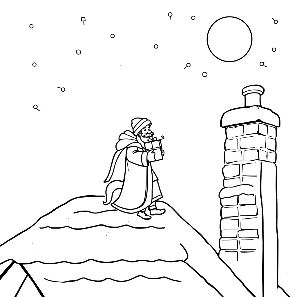 Piet Op Het Dak coloring page for children