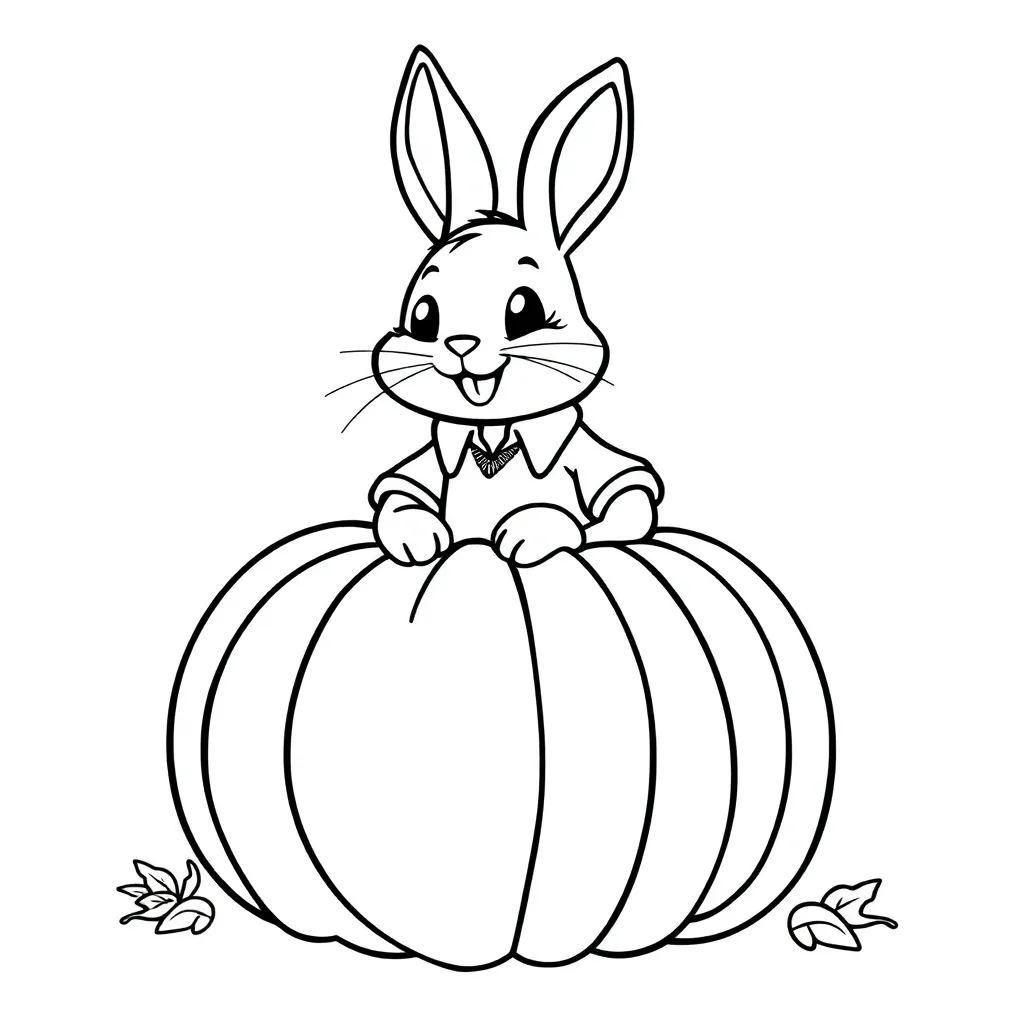 Pieter Konijn Herfst Pompoen Cartoon Kinderen coloring page for children