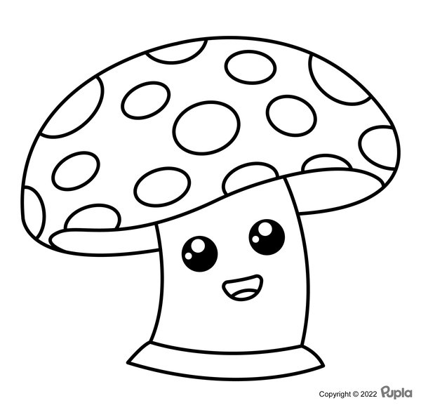 Pilze einfach und niedlich coloring page for children