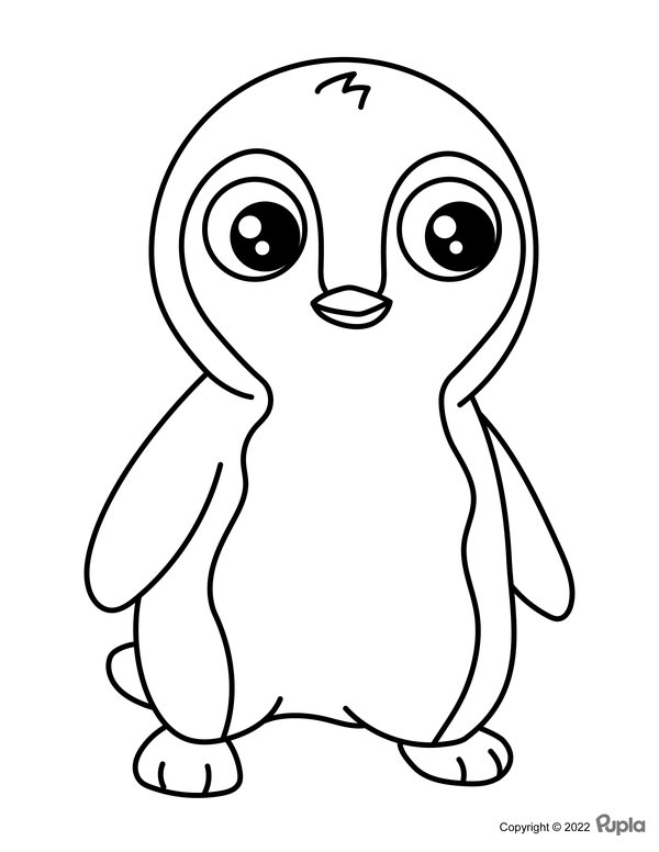 Pingouin Facile Et Mignon coloring page for children