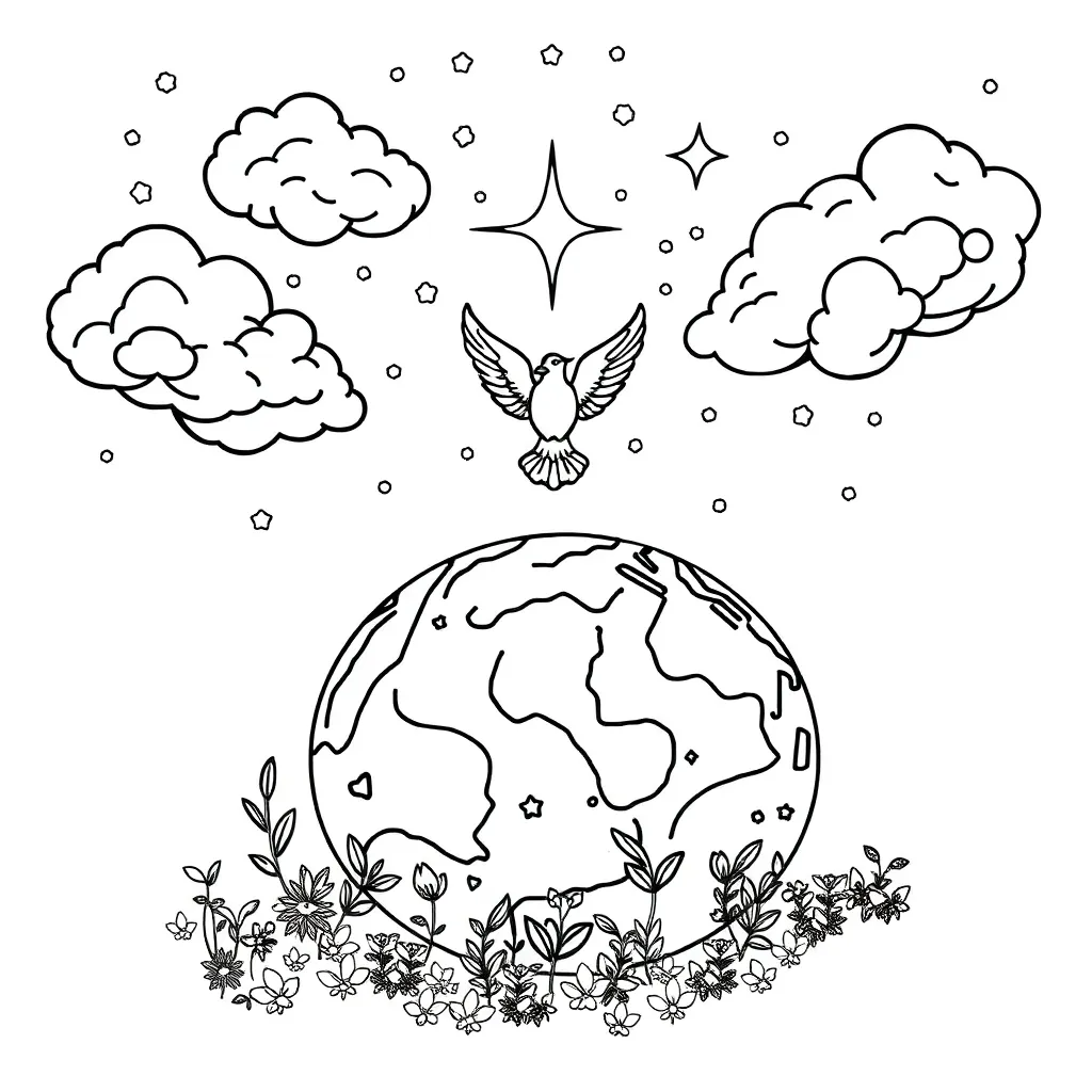 Pinksteren Christelijk Religieus Feest Bijbels coloring page for children