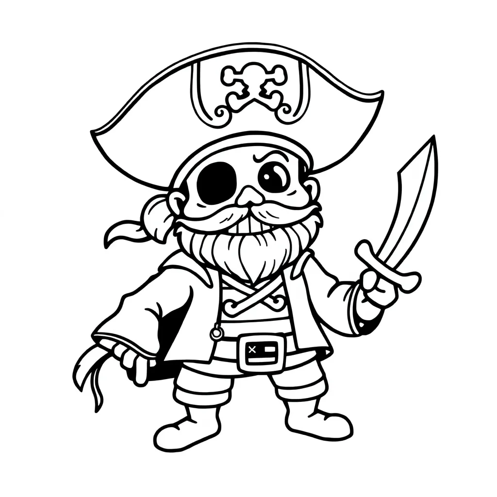Piraten Schip Avontuur Zeerover Schat coloring page for children
