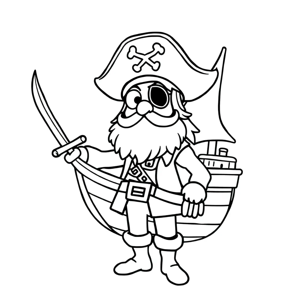 Feuille de coloriage gratuite Navire pirate Aventure de pirate trésor Feuille de coloriage pour